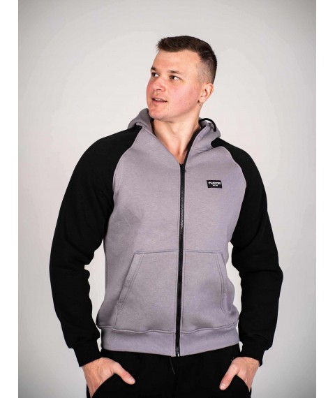 Custom Wear Zipper Nacho Gray with Black Sleeve XL