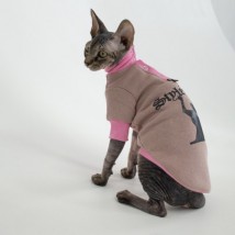 Тепла кофта з рукавом для кота та кішки Style Pets SP-pink powder