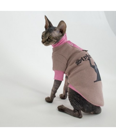 Тепла кофта з рукавом для кота та кішки Style Pets SP-pink powder