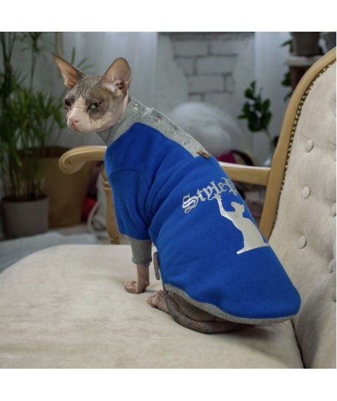 Тепла кофта з рукавом для кота та кішки Style Pets SP-blue