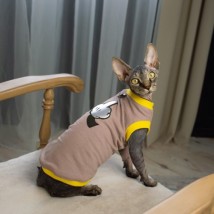 Кофта (майка) без рукава для кота та кішки Style Pets FACK бежева