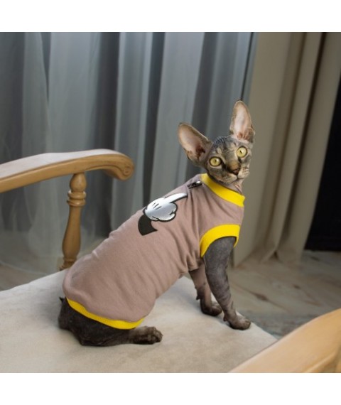 Кофта (майка) без рукава для кота та кішки Style Pets FACK бежева