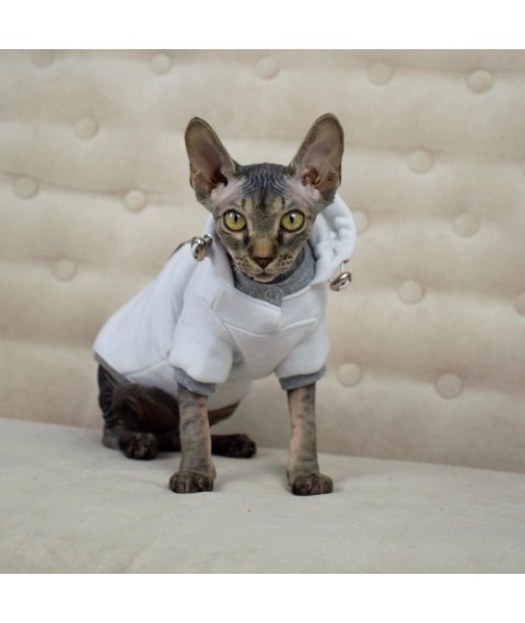 Тепла кофта з рукавом для кота та кішки Style Pets "ADS Sport WHITE"
