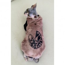 Тепла кофта для кота та кішки Style Pets FaceSPS з махрової тканини, Рожева пудра