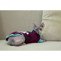 Тепла кофта з рукавом для кота та кішки Style Pets ILMSPH-ripe cherry
