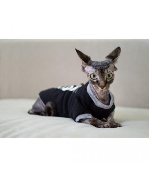 Тепла кофта з рукавом для кота та кішки Style Pets «MOSCHINO» black