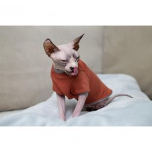 Тепла кофта з рукавом для кота та кішки Style Pets «TOY» brick