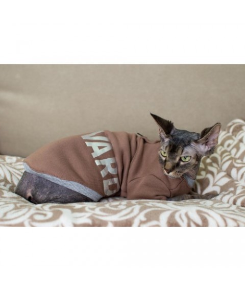 Тепла кофта з рукавом для кота та кішки Style Pets «HARVARD» mocha