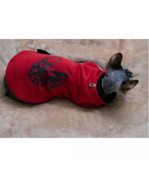 Тепла кофта з рукавом для кота та кішки Style Pets FaceSP-red