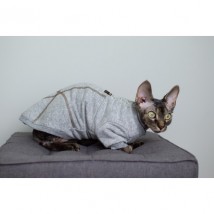 Кофта з рукавом для кота та кішки Style Pets «LONG LINE» колір меланж
