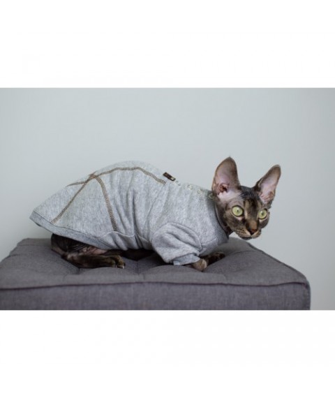 Кофта з рукавом для кота та кішки Style Pets «LONG LINE» колір меланж