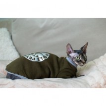 Тепла кофта з рукавом для кота та кішки Style Pets FaceSP- khaki