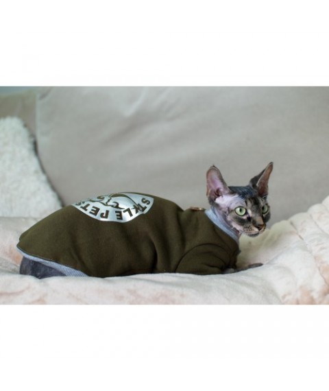 Тепла кофта з рукавом для кота та кішки Style Pets FaceSP- khaki