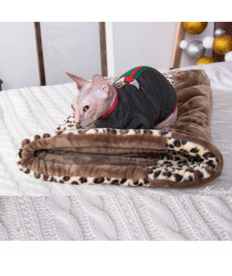 Дім-мішок (лежанка) для кота або собаки Style Pets (MM/ brown Leo )