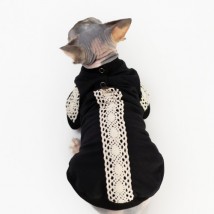 Кофта для кота та кішки з рукавом Style Pets Вишиванка чорна