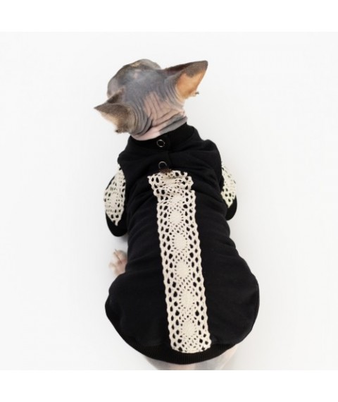 Кофта для кота та кішки з рукавом Style Pets Вишиванка чорна