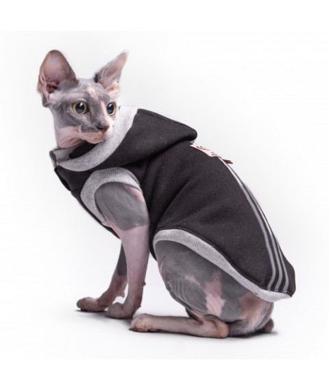Спортивна майка для кота та кішки з капюшоном Style Pets "ADS Sport BLACK"