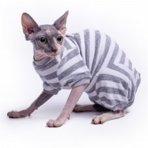 Велюровий боді для кота та кішки Style Pets Sprinter сірий