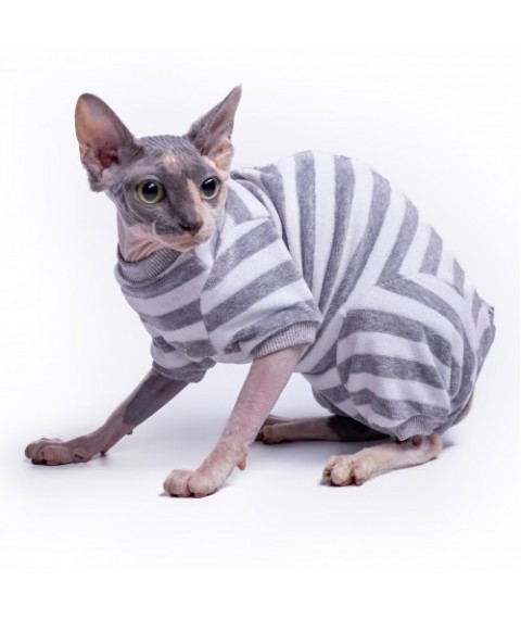 Велюровий боді для кота та кішки Style Pets Sprinter сірий