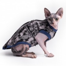 Майка для кота та кішки без рукава Style Pets Camo (камуфляж) blue