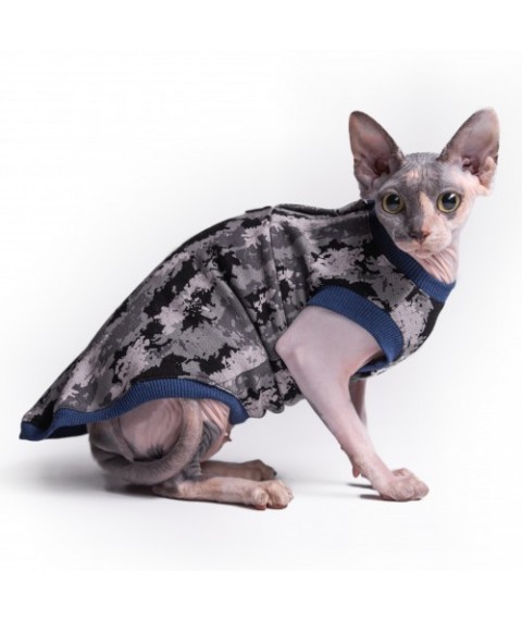 Майка для кота та кішки без рукава Style Pets Camo (камуфляж) blue