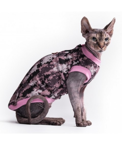 Майка для кота та кішки без рукава Style Pets Camo (камуфляж) pink