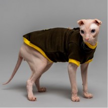 Тепла кофта для кота та кішки з рукавом Style Pets «CLASSIC» khaki