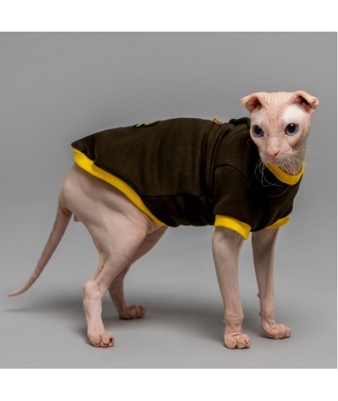 Тепла кофта для кота та кішки з рукавом Style Pets «CLASSIC» khaki