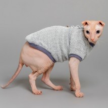 Тепла кофта з рукавом для кота та кішки Style Pets Елка Gray