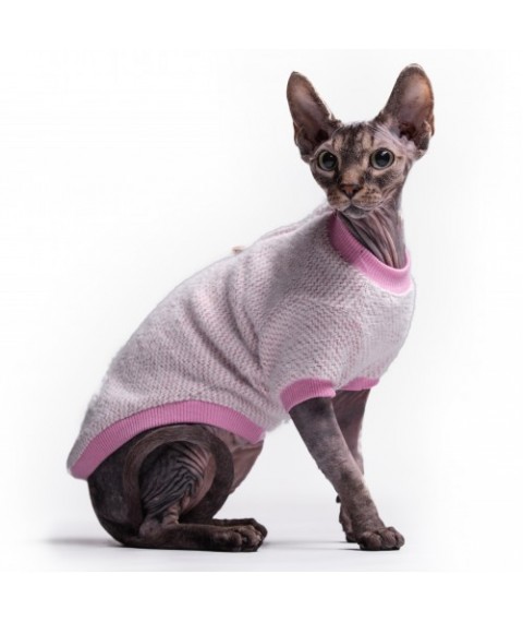 Тепла кофта з рукавом для кота та кішки Style Pets Ялинка Pink