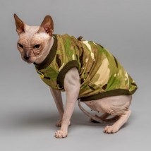 Майка для кота та кішки без рукава Style Pets Multikam (камуфляж)