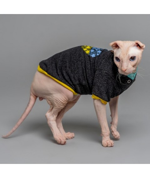 Кофта для кота та кішки з рукавом Style Pets «Patriot » Graphit