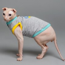 Майка для кота та кішки без рукава Style Pets «Patriot » Gray