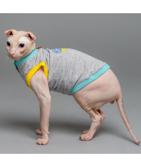 Майка для кота та кішки без рукава Style Pets «Patriot » Gray