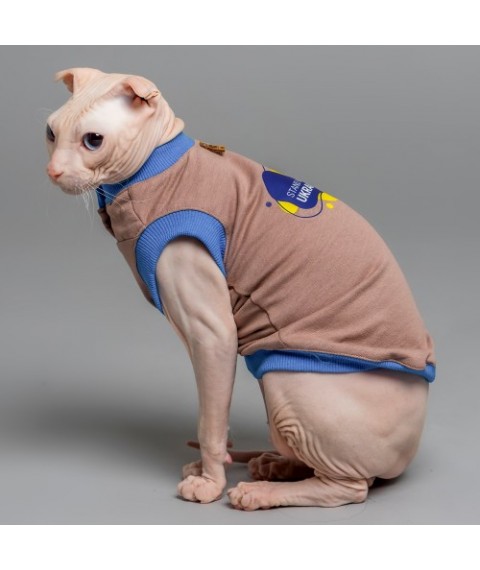 Майка для кота та кішки без рукава Style Pets SWU Beige