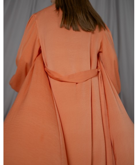 Піжамний костюм-трійка Diana шовк віскоза (бра+халат+штани) Помаранчевий