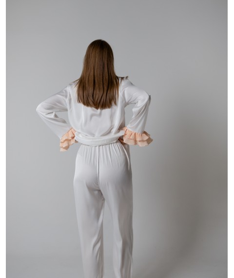 Пижамный костюм-тройка "Volan" (рубашка+бра+штаны) Персик
