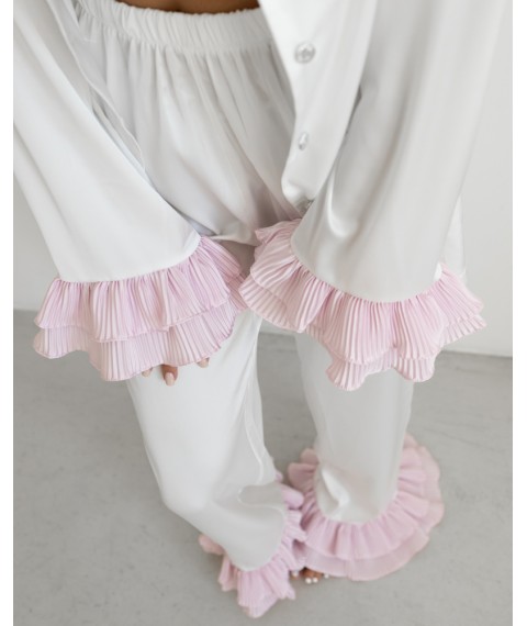 Піжамний костюм-трійка "Volan" (сорочка+бра+штани) Білий