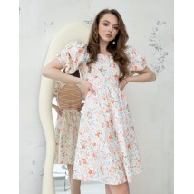 Платье "Isabella" белый коралловые цветы