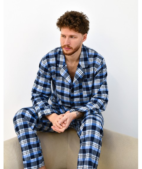 Пижама Мужская из байки Brandon Черно-Голубой