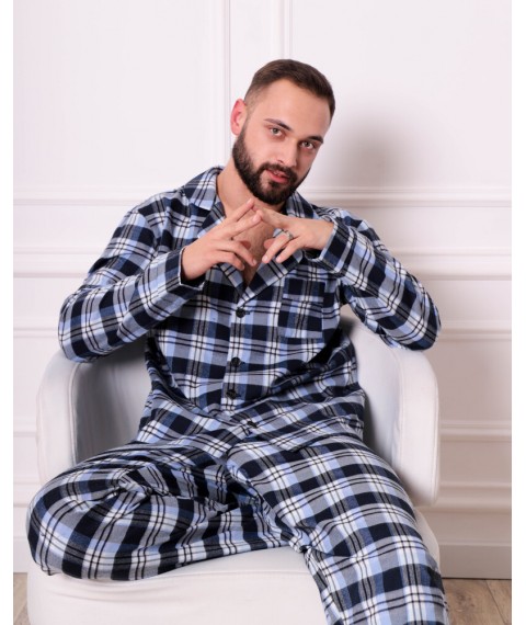 Пижама Мужская из байки Brandon Черно-Голубой