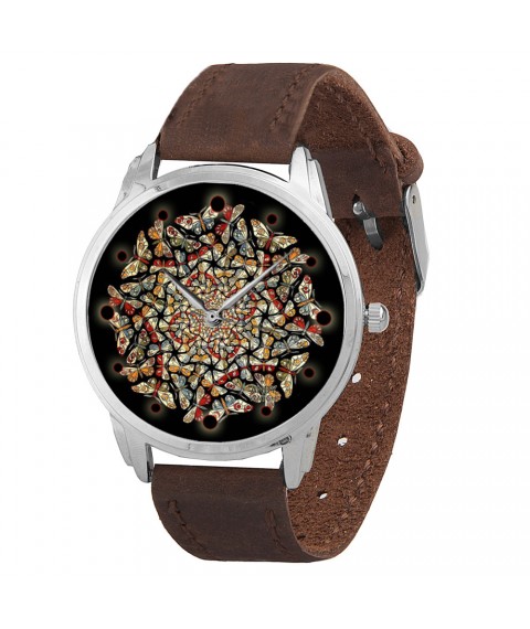 AndyWatch Armbanduhr Abstraktion vom ursprünglichen Geburtstagsgeschenk der braunen Schmetterlinge