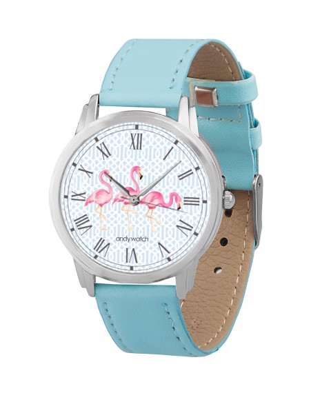 Наручные часы AndyWatch Фламинго оригинальный подарок прикольный
