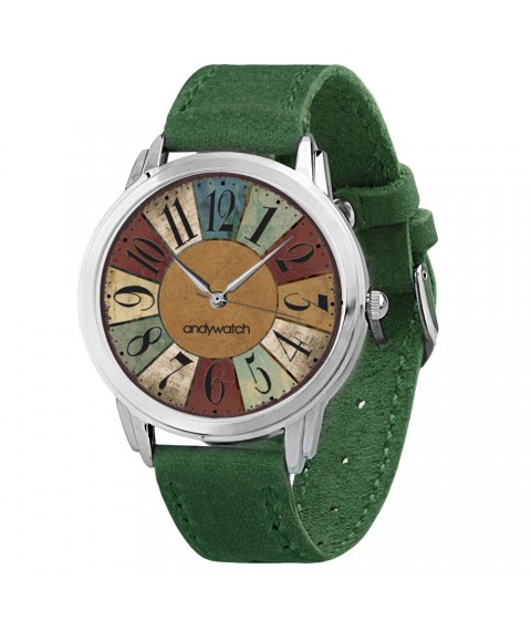 Наручные часы AndyWatch Цифры по кругу green подарок