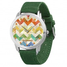 Andywatch Armbanduhr Multicolor Zickzack Grün Original Geburtstagsgeschenk