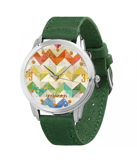 Andywatch Wristwatch Multicolor Zigzag Green Original Birthday Gift