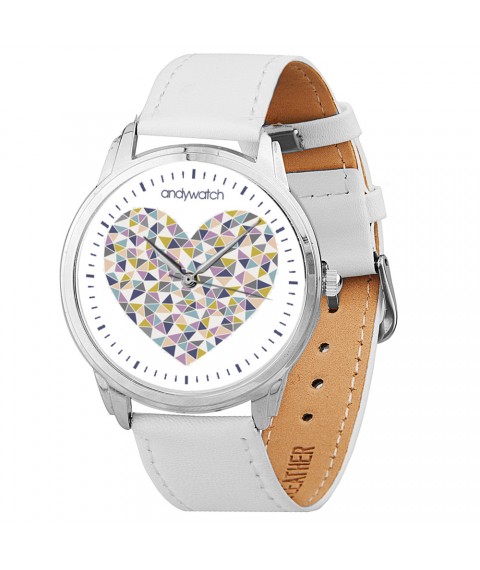 Наручные часы Andywatch Сердце из мозаики оригинальный подарок прикольный