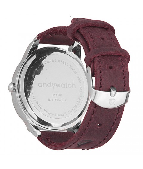 AndyWatch Wristwatch What's the Difference Marsala Original Birthday Gift