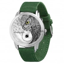 AndyWatch Owls Yin-Yang Green Original Birthday Gift