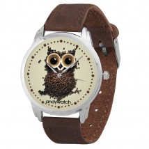 Наручные часы AndyWatch Сова из кофе brown оригинальный подарок прикольный